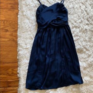Deep blue satin dress!